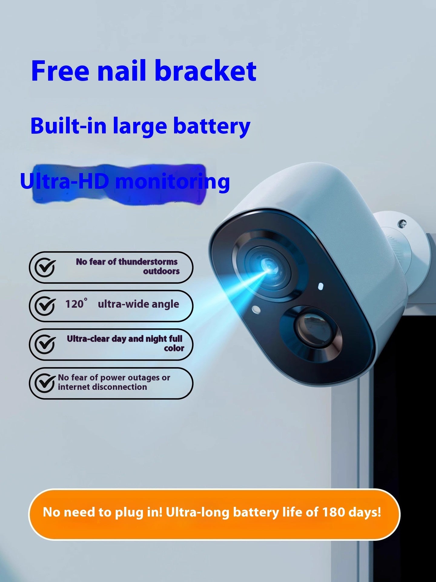 Trendy Battery Surveillance Camera Wireless Wifi Connection Mobile Ph