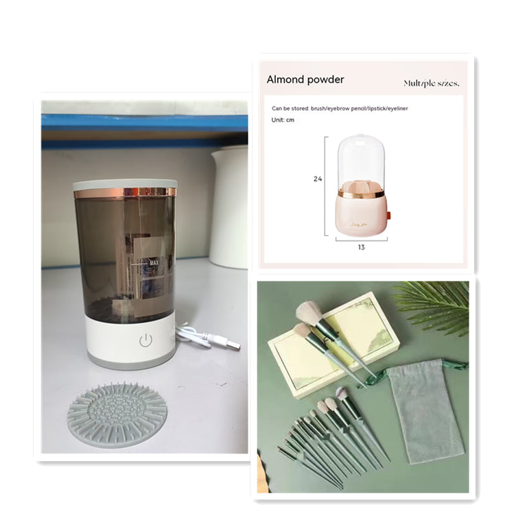 Women Lidschatten Pinsel Reinigungsgerät Tragbarer Elektrischer Make-up Pinsel Reiniger Mit USB-Aufladung Automatischer Kosmetikpinsel