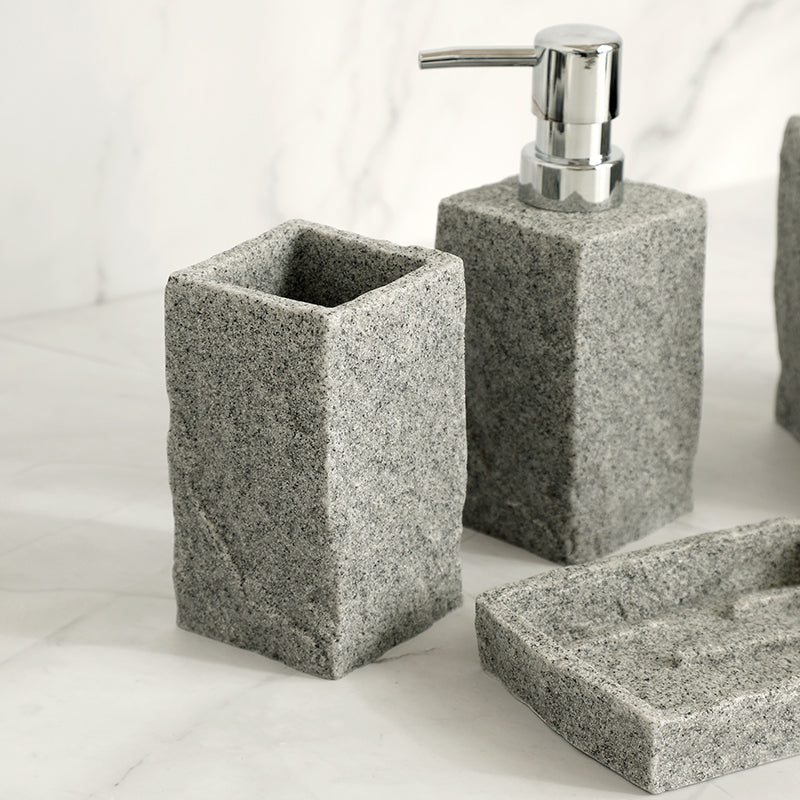 Trendy Bathroom Accessories Set Imitati Granite Resin Iiquid Soap D f