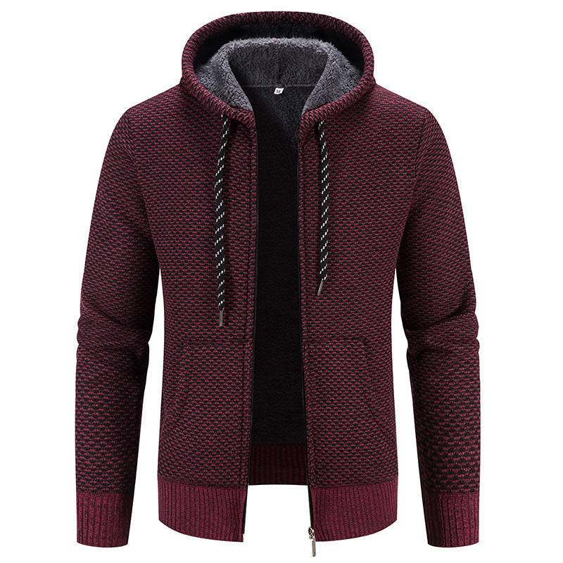 Manteau d'hiver avec fermeture éclair, couleur unie, manches longues, cordon de serrage, avec capuche, chaud, décontracté, épais, en peluche, pour le quotidien