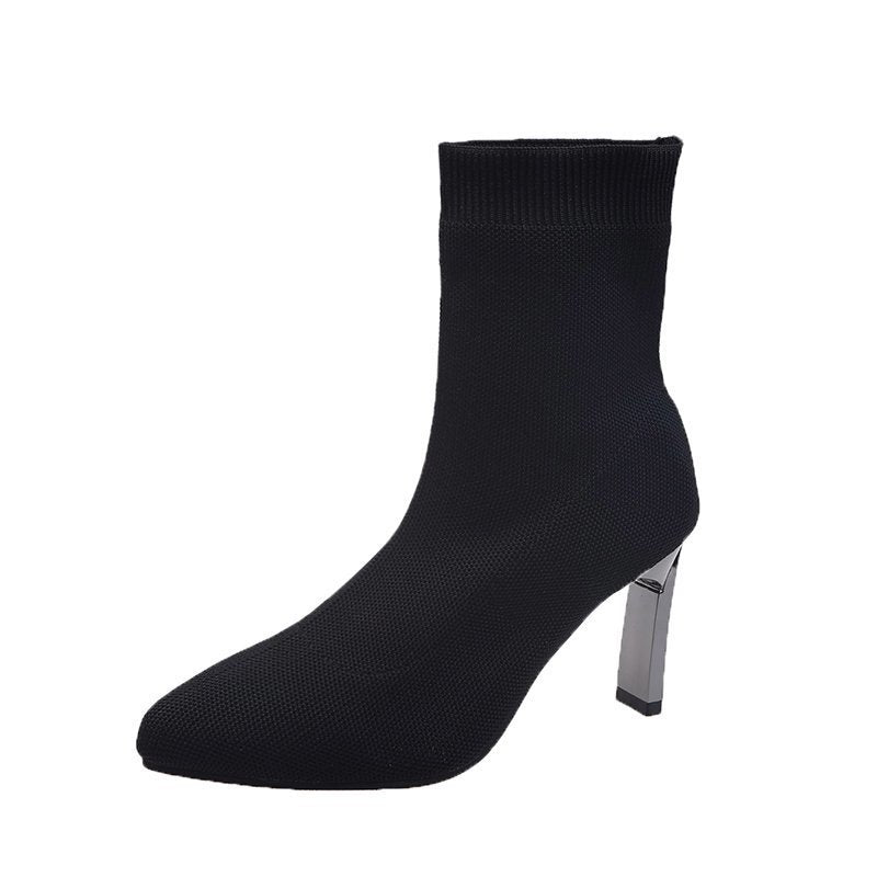 Spitze Zehen Stiefeletten Damen Socken Schuhe