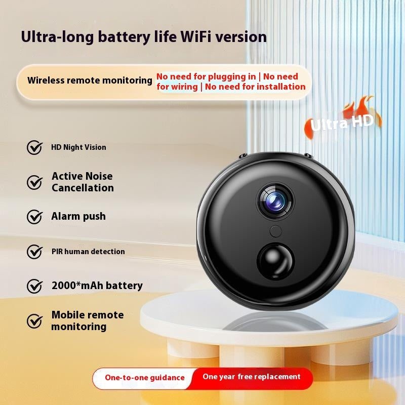 Moniteur sans fil Wi-Fi HD à vision nocturne à distance, sans prise, rotation à 360 degrés, sans angle mort