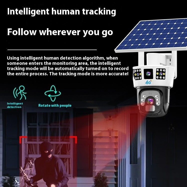 Trendy Solar Binocular Three Screen Surveillance Camera for Modern Li