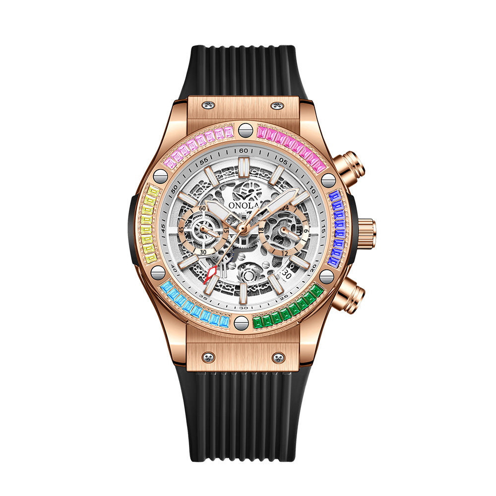Herren modische All-Match wasserdichte multifunktionale Quarzuhr