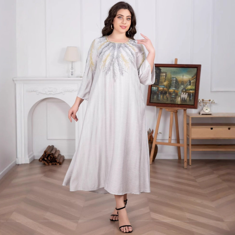 Damen vergoldetes muslimisches Plus-Size-Kleid