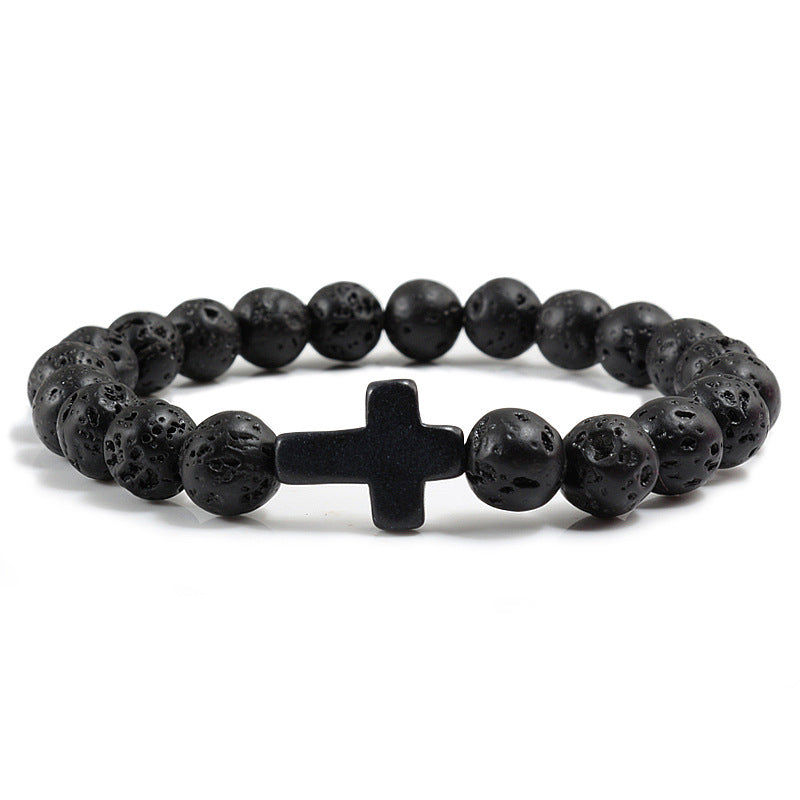 Blaues Türkis-Kreuz-Armband