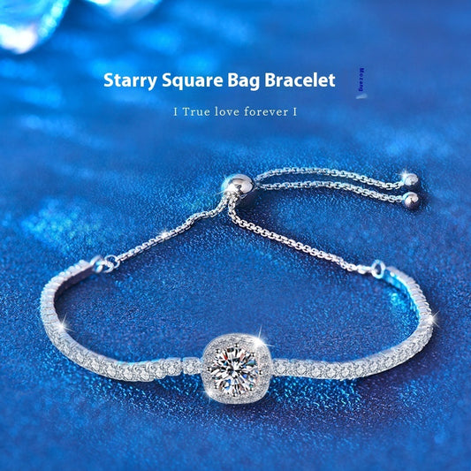 925 Sterling Silver Bracelet Starry Moissanite Bracelet
