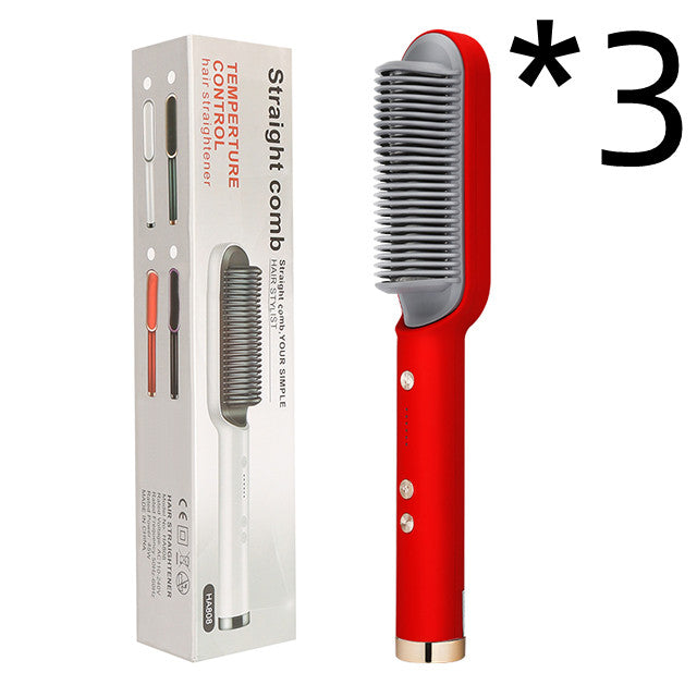 Nouveau peigne chaud lisseur 2 en 1 avec ion négatif et brosse à cheveux électrique double usage