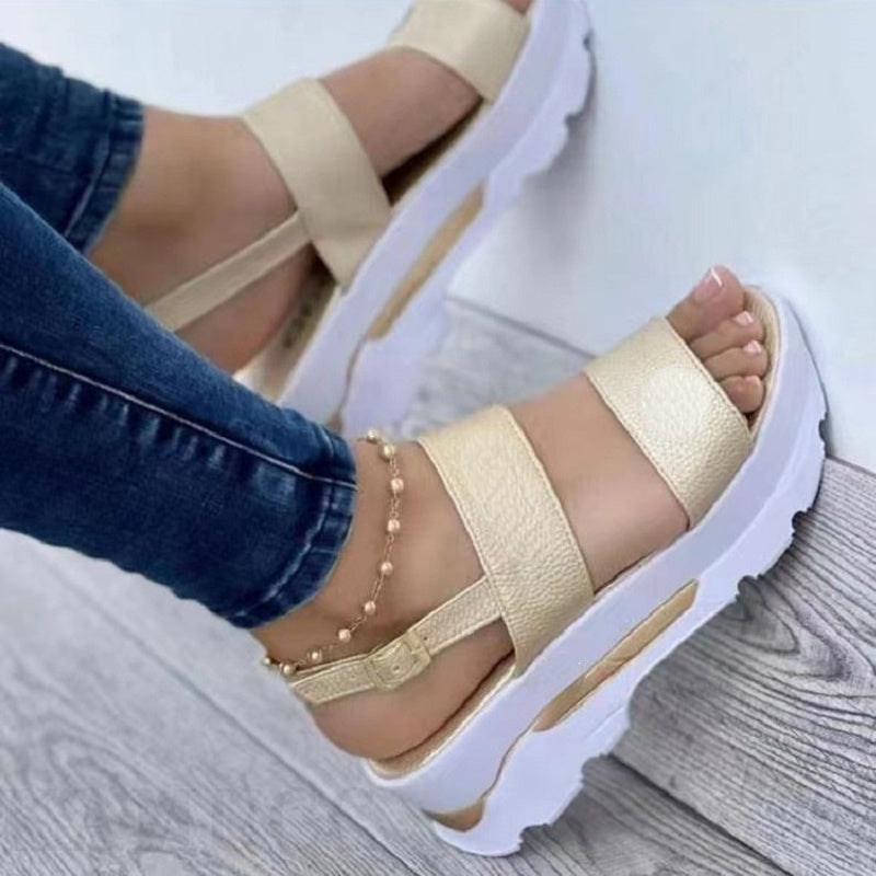 Damenschuhe Casual Schnalle Plateau Sandalen Sommermode