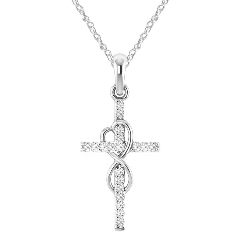 Legierungsanhänger mit Diamant und achtstelliger Kreuzkette