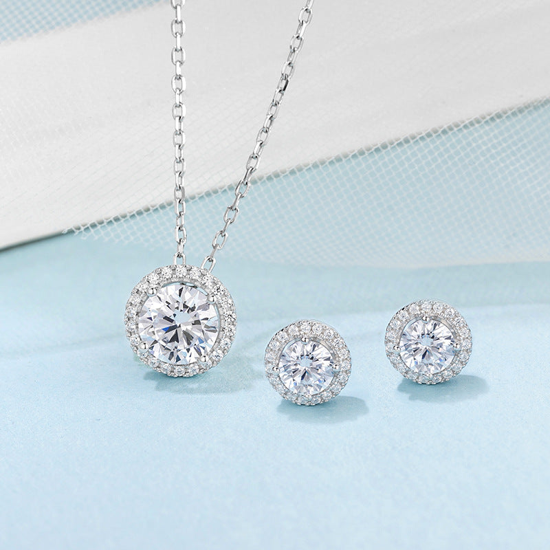 S925 Sterling Silber Moissanit Schmuckset