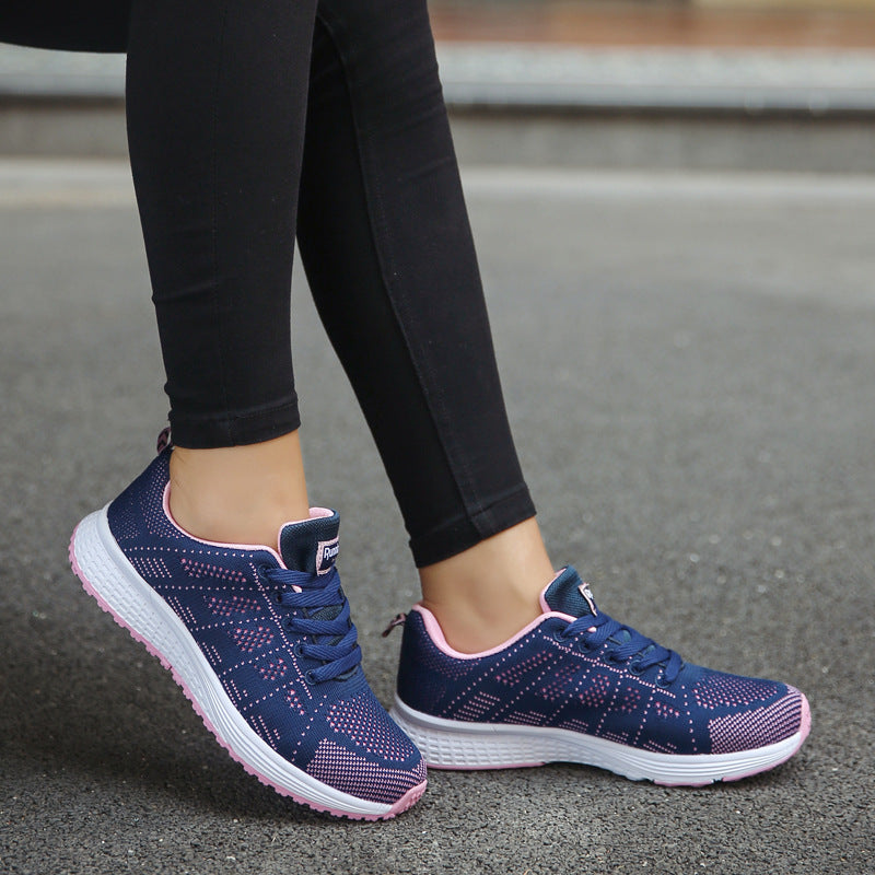 blue Women's fashion sneakers with chunky sole - perfect with jeans or dresses