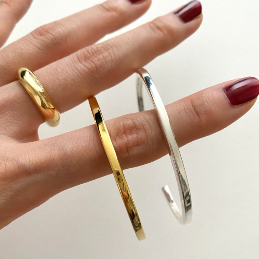 Trendy Sterling Silver 3mm Bracelet Bracelet Silver Jewelry Simple Square Line Bracelet Jewelry